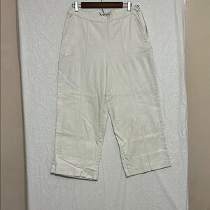 Rachel Comey Cream Wide Leg Cuffed Relaxed Fit Pants